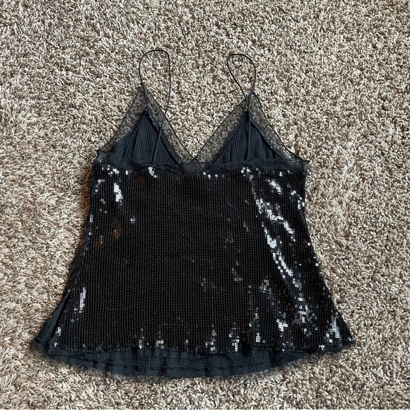 Free People Black Sequin Tank Blouse - Picture 4 of 7